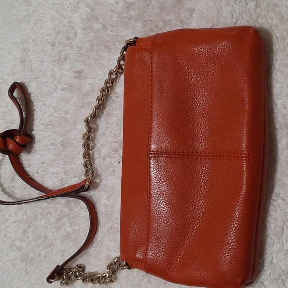 Calvin Klein Orange Leather Chain Bag - Picture 2 of 10